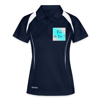 Fièr de toi - Polo respirant Femme - marine/blanc - Devant