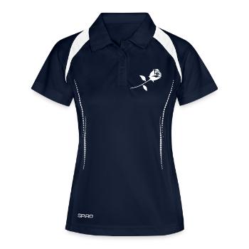 Eine Rose - Frauen Polo atmungsaktiv - Navy/Weiß - Vorne