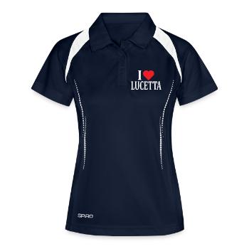 T-Shirt Name I love Lucetta T-Shirt Geschenkidee - Frauen Polo atmungsaktiv - Navy/Weiß - Vorne
