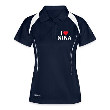 t-shirt I love Nina t-shirt gift idea - Women's Polo breathable - navy/white - Front