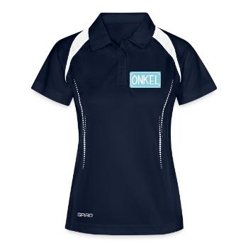 Geschenke für ONKEL - ONKEL WERDEN - Frauen Polo atmungsaktiv - Navy/Weiß - Vorne