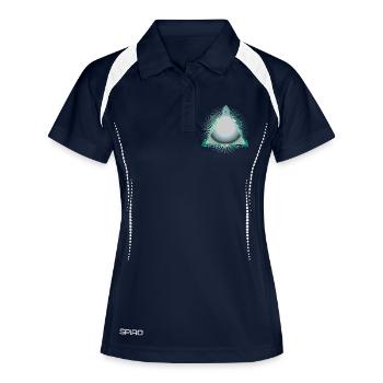 Mystical Triangle Frame in Turquoise with Ornaments - Women's Polo breathable - navy/white - Front