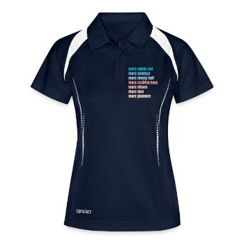 spass - Frauen Polo atmungsaktiv - Navy/Weiß - Vorne