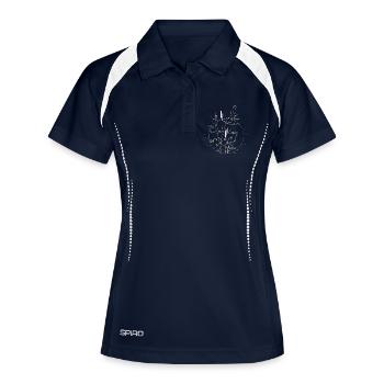 Meadow grasses – delicate grasses in pastel colours - Women's Polo breathable - navy/white - Front