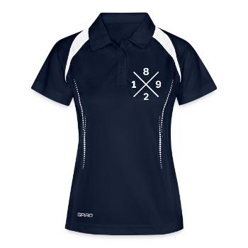 Sweat à capuche, chemise, oreiller de fan de football berlinois 1892 - Polo respirant Femme - marine/blanc - Devant