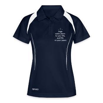Yoga - Frauen Polo atmungsaktiv - Navy/Weiß - Vorne