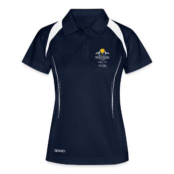 Berge Mountains Soul Leidenschaft - Frauen Polo atmungsaktiv - Navy/Weiß - Vorne