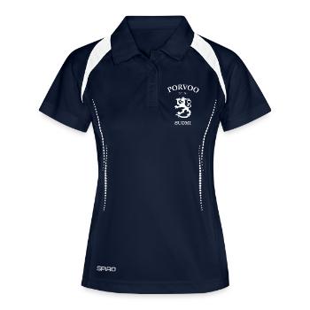 Porvoo Suomi Finland Finnland - Frauen Polo atmungsaktiv - Navy/Weiß - Vorne