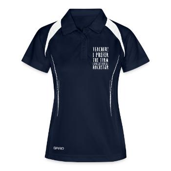 Teacher Rock Star - Funny Teacher Design - Women's Polo breathable - navy/white - Front