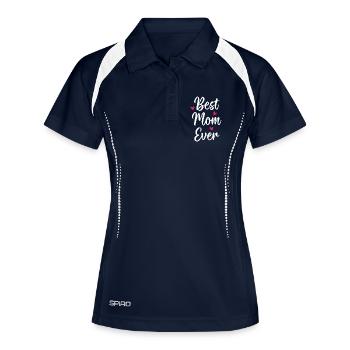 Beste Mutter aller Zeiten - Frauen Polo atmungsaktiv - Navy/Weiß - Vorne