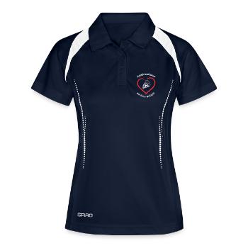 Modelleisenbahner - Frauen Polo atmungsaktiv - Navy/Weiß - Vorne