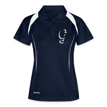 Lettre G, nom, la lettre G - Polo respirant Femme - marine/blanc - Devant