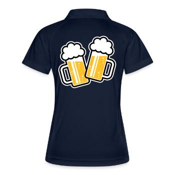 2 chopes de bière toast, à votre santé ! (Chopes à bière 3C) - Polo respirant Femme - marine/blanc - Dos