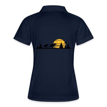 Landschaft - Schweden, Norwegen - Frauen Polo atmungsaktiv - Navy/Weiß - Hinten