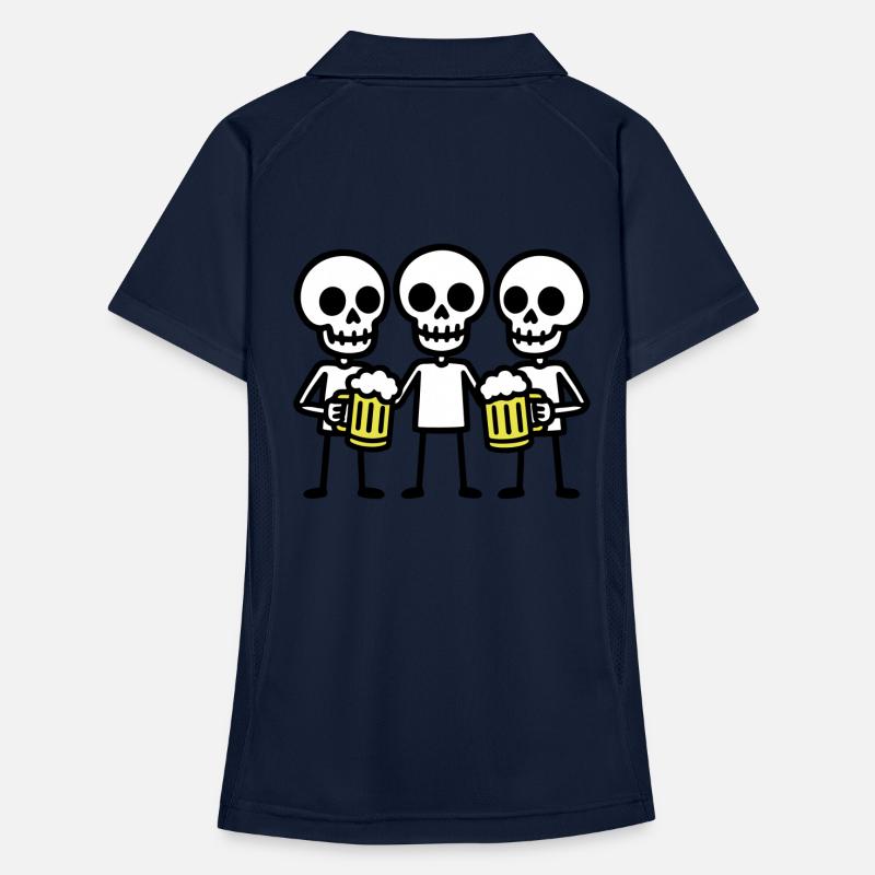 Skeleton Beer Drinking Team Women's Polo breathable