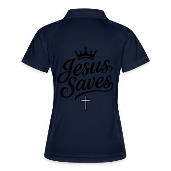 Jésus sauve l’amour - Polo respirant Femme - marine/blanc - Dos