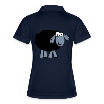 Schaf - Frauen Polo atmungsaktiv - Navy/Weiß - Hinten