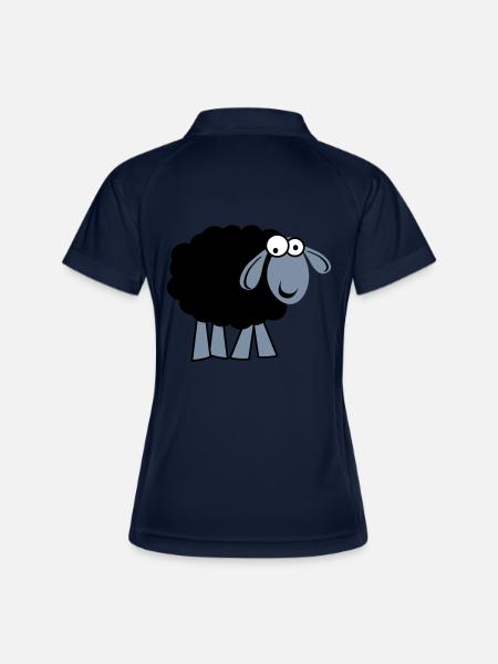 Schaf - Frauen Polo atmungsaktiv - Navy/Weiß