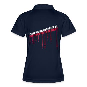 you disagree with me - Frauen Polo atmungsaktiv - Navy/Weiß - Hinten