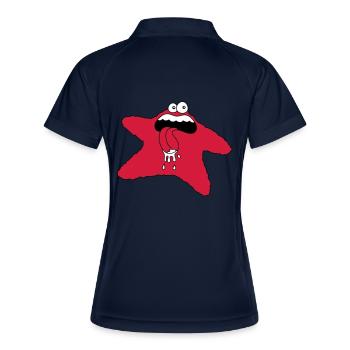 monster - Frauen Polo atmungsaktiv - Navy/Weiß - Hinten