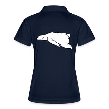 lazy_bear - Frauen Polo atmungsaktiv - Navy/Weiß - Hinten
