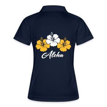 Fleur Hibiscus Aloha - Polo respirant Femme - marine/blanc - Dos