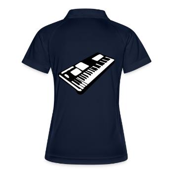 clavier musique piano music instrument - Polo respirant Femme - marine/blanc - Dos