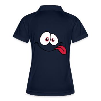 Visage comique souriant Langue froide qui dépasse - Polo respirant Femme - marine/blanc - Dos