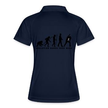 evolution_metal_fan_headbanger_112015_a_ - Frauen Polo atmungsaktiv - Navy/Weiß - Hinten