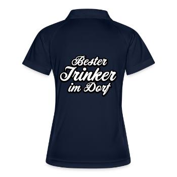 Bester Trinker im Dorf Spruch Geschenk - Frauen Polo atmungsaktiv - Navy/Weiß - Hinten