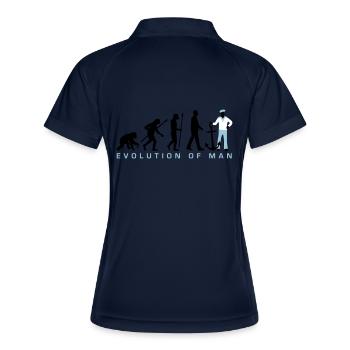 Evolution des Mannes Matrose mit anker - Frauen Polo atmungsaktiv - Navy/Weiß - Hinten