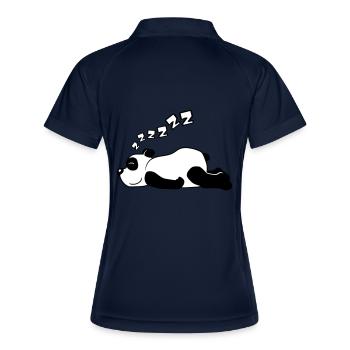 ZZZZZZ Panda Baer - Frauen Polo atmungsaktiv - Navy/Weiß - Hinten