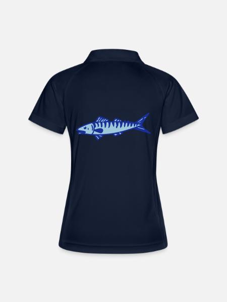 Makrele - Frauen Polo atmungsaktiv - Navy/Weiß