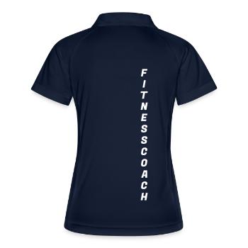 Fitnesstrainer Fitness Fitnesstudio Fitnesscoach - Frauen Polo atmungsaktiv - Navy/Weiß - Hinten