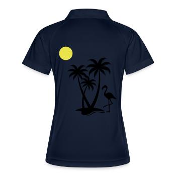 Palmiers flamants roses - Polo respirant Femme - marine/blanc - Dos