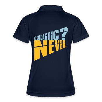 me sarcastic never Zitat - Frauen Polo atmungsaktiv - Navy/Weiß - Hinten