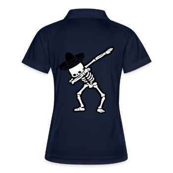 skull dabbing mexikaner - Frauen Polo atmungsaktiv - Navy/Weiß - Hinten