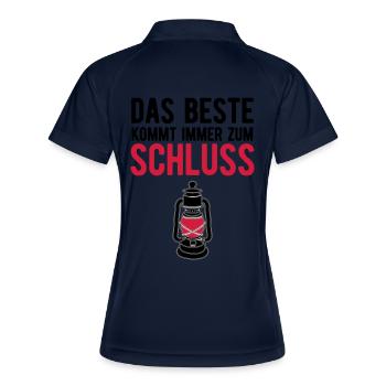 Joggen das beste kommt immer zum schluss - Frauen Polo atmungsaktiv - Navy/Weiß - Hinten