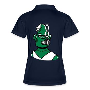 Zombie cool doof kiffen joint - Frauen Polo atmungsaktiv - Navy/Weiß - Hinten