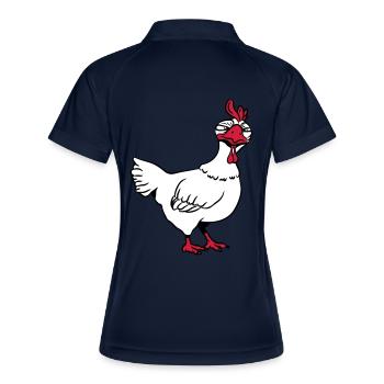 Huhn böse - Frauen Polo atmungsaktiv - Navy/Weiß - Hinten