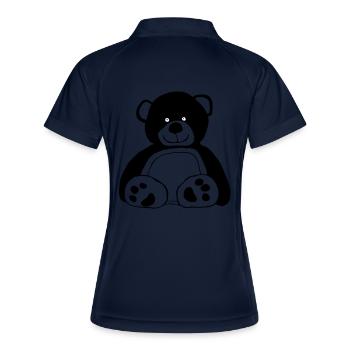 Teddybär - Frauen Polo atmungsaktiv - Navy/Weiß - Hinten