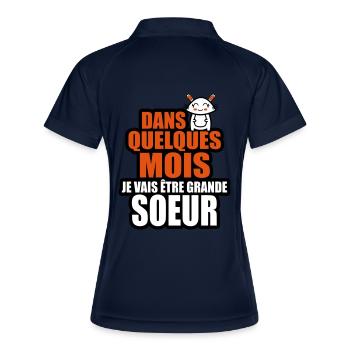 dans quelques mois je vais être grande-soeur - Polo respirant Femme - marine/blanc - Dos
