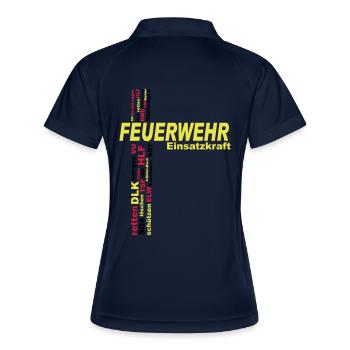 Feuerwehr Einsatzkraft - Frauen Polo atmungsaktiv - Navy/Weiß - Hinten