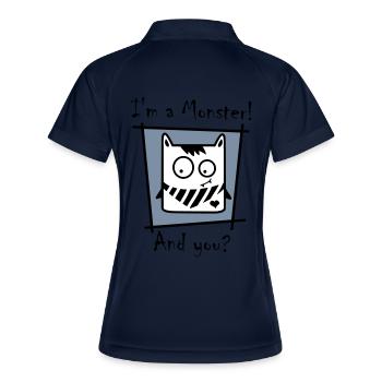 I'm a Monster! - Frauen Polo atmungsaktiv - Navy/Weiß - Hinten