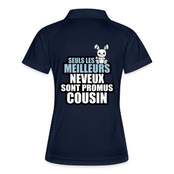 les meilleurs neveux sont promus cousin - Polo respirant Femme - marine/blanc - Dos