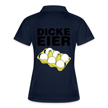 Dicke Eier - Frauen Polo atmungsaktiv - Navy/Weiß - Hinten