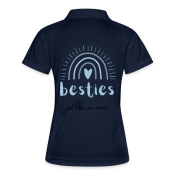 besties just like our moms | best friends - Frauen Polo atmungsaktiv - Navy/Weiß - Hinten