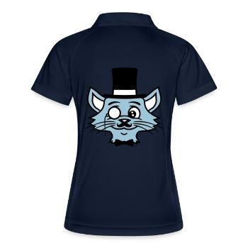Sir Cat Gentleman Chapeau haut de forme Monocle Rich Gentleman - Polo respirant Femme - marine/blanc - Dos