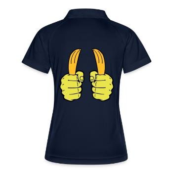 hände banane - Frauen Polo atmungsaktiv - Navy/Weiß - Hinten
