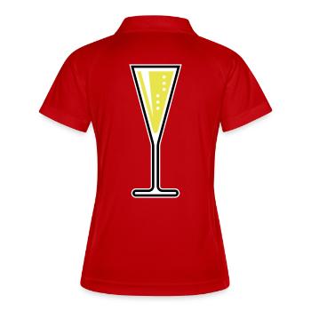 Verre XSect (vin mousseux / entonnoir / fermé / 3C) - Polo respirant Femme - rouge/blanc - Dos